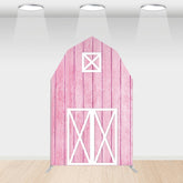 Lofaris Pink Wooden Farm House Barn Door Arch Party Backdrop